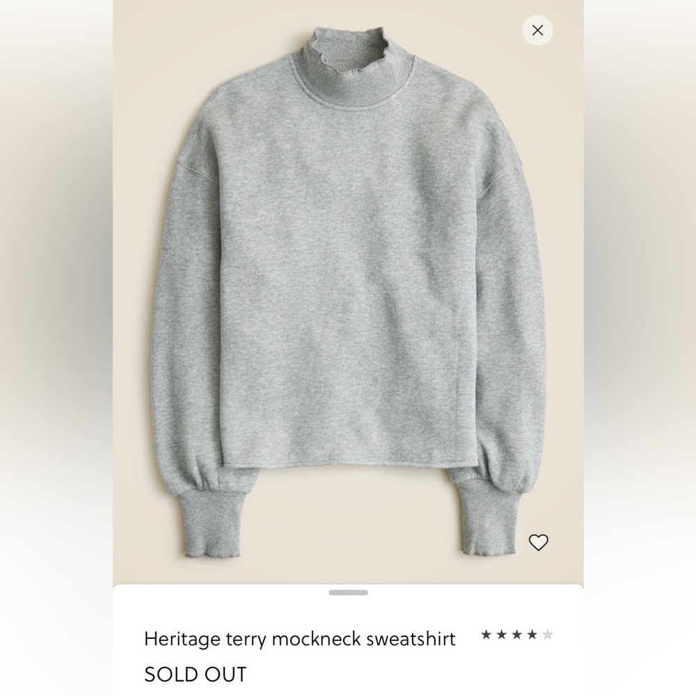J. Crew Womens Turtleneck Lightweight Sweatshirt in Heather Gray - Picture 6 of 9